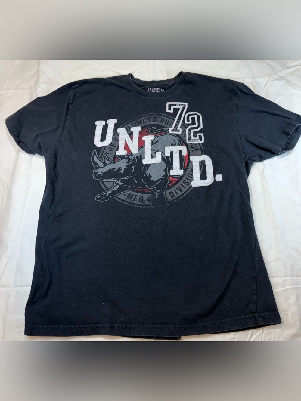 ECKO Unltd Short Sleeve Tee - Black with raised lettering on Rhino
